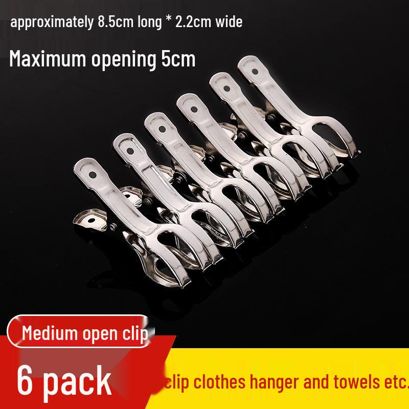 Stainless Steel Windproof Clothes Drying Clips - Large, Heavy-Duty Quilt and Sock Clips.