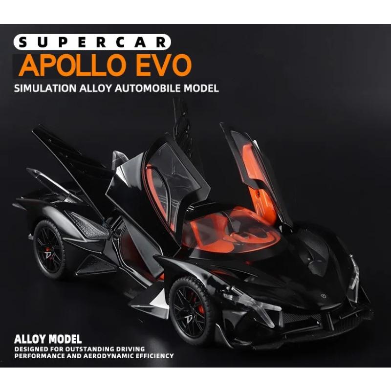 1/24 Diecast Apollo Project Evo Track Roadster Model Car Metal Miniature Car Sound & Light Collection Vehicle Toys For Boys Gift