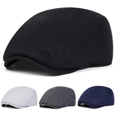Unisex jednobarevné čepice Newsboy Britské malířské klobouky Podzimní a zimní baretky Ploché kšiltovky Hip Hop baretky