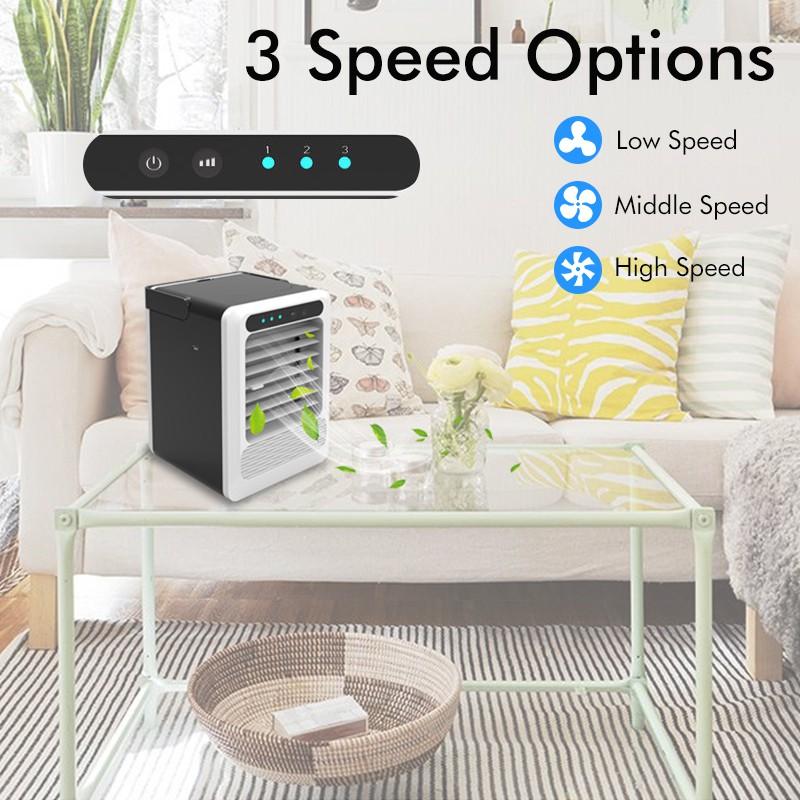 NEW USB Portable Air Conditioner Air Cooler Humidifier Purifier LED Light Personal Space Fan Mini Air Cooling Fan