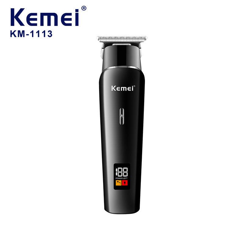 

Kemei KM-1113 светодиодные парикмахерские машинки, перезаряжаемый триммер для волос, USB, низкий уровень шума, профессиональная беспроводная портативная мужская машинка для стрижки волос