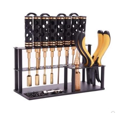 [Haruhana] 110 Scale RC Car Screwdriver Tool Stand with Assembly Instructions, Screwdriver Shelf, Hexagonal Tool Stand Storage Rack (Black)