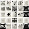 Home Furnishings Nordic Polyester Cushion Cover Black Letter Digital Print Cushion Cover Cushion Cover