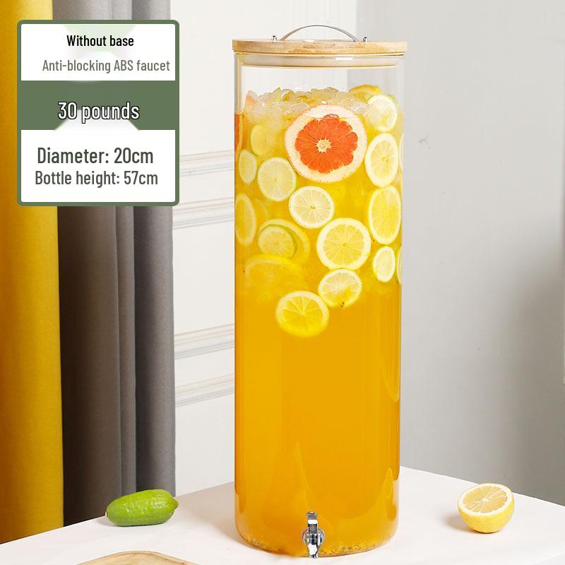 Large Capacity Glass Beverage Dispenser with Faucet for Cold Drinks and Fruit Tea