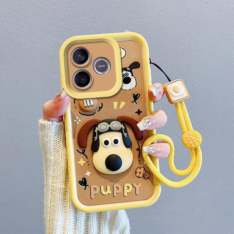 KEYSION Shockproof Case for HONOR X5c Plus with Lanyard Soft Silicone Cute 3D Cartoon Doll Phone Cover for Huawei Honor X5c