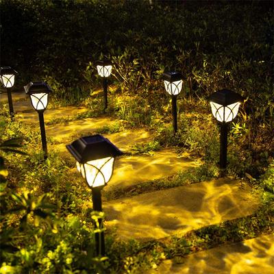 2pcs Solar Retro Lawn Lights Outdoor Lamp Waterproof Warm Light Garden Courtyard for Walkway Path Landscape Lights