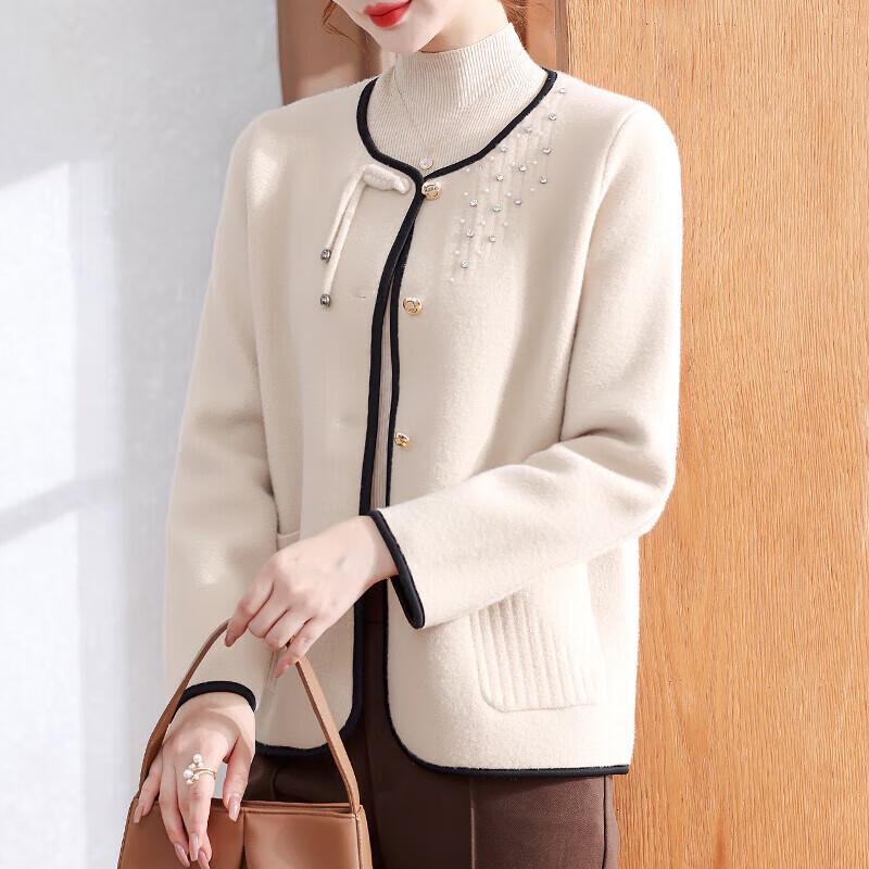 

Xuexi Auspicious Year Woolen Coat for Mid-Aged Women 2XL