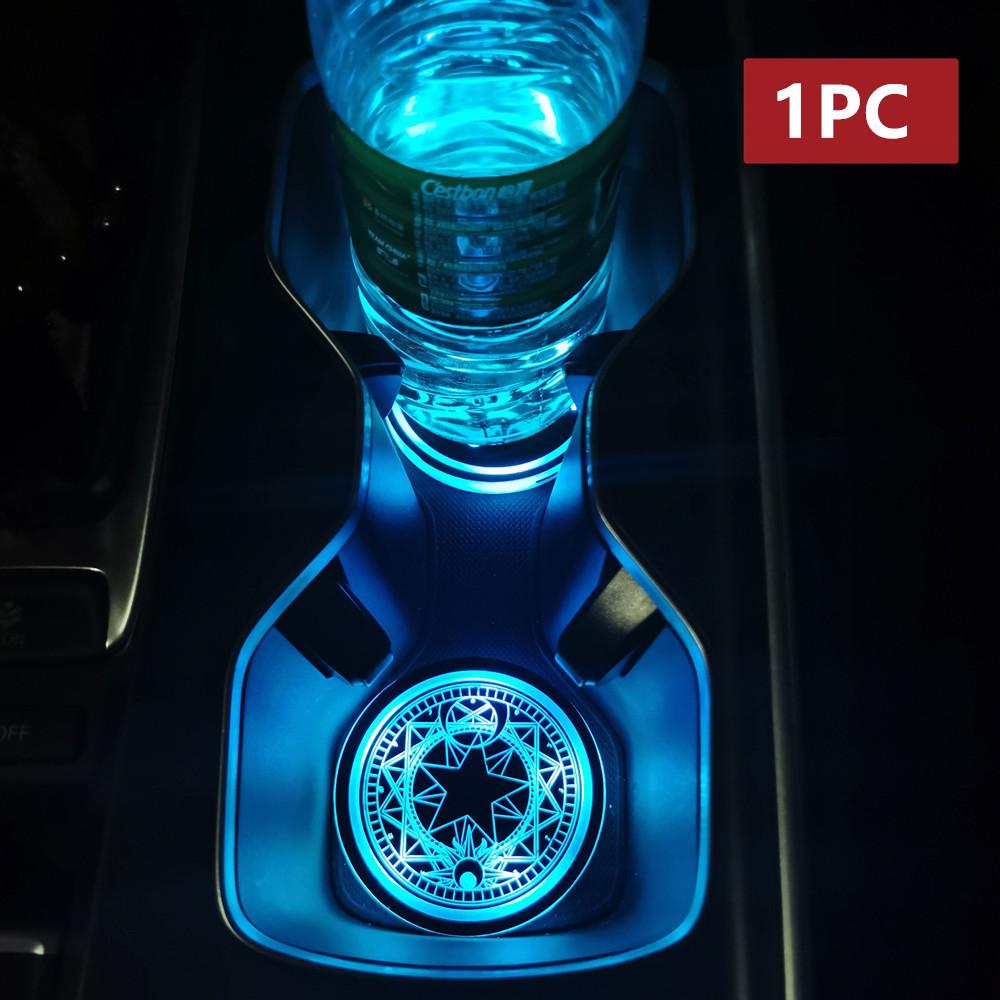 

Car LED Atmosphere Light Styling 7 Colors Auto Luminous Water Cup Pad Bottle Coaster Pad Mats Auto Interior Decoration Light USB