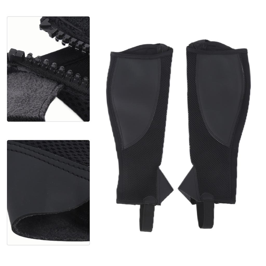 2pcs Half Chap Black Flexible Mesh Equestrian Half Chap for Children Horse Riding  