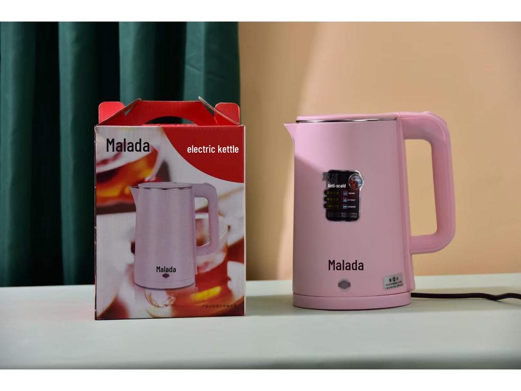 Wanlida Stainless Steel Electric Kettle, Food Grade, Hotel Use, Double Layer, Auto Power Off, Gift-Ready.