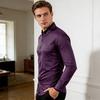 Herren Hemd Langarm Button-Down Hemdkragen mit Strasssteinen Slim Fit Formelles Hemd für Büro Business Abschlussball Party Hochzeit