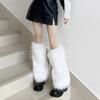 Japanese Style Furry Leg Warmers Faux Fur Knee High Girls Socks Fashion Long Tube Sock  JK