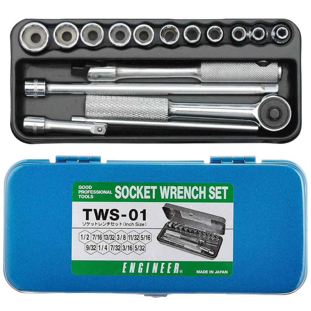 ENGINEER Socket Wrench Set TWS-01 16-Piece (Inch Set)
