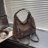 Vintage Fashion Pu Tote Bag With Double Shoulder Straps For Daily Use