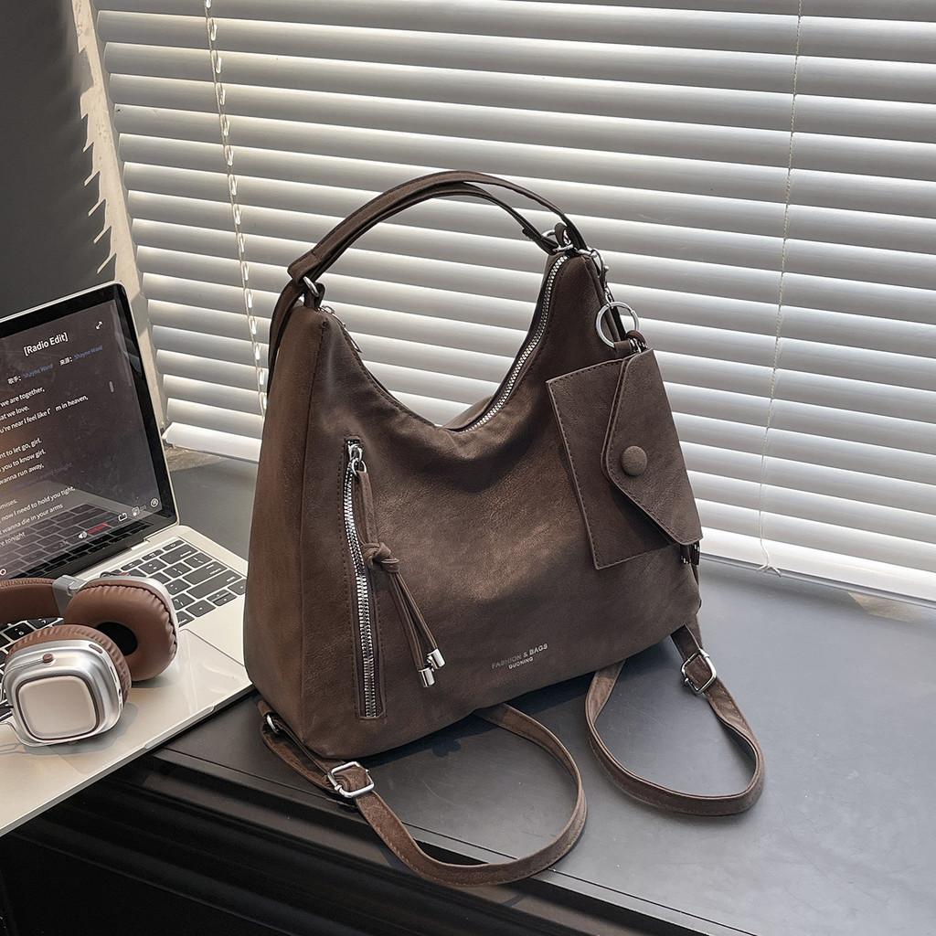Vintage Fashion Pu Tote Bag With Double Shoulder Straps For Daily Use