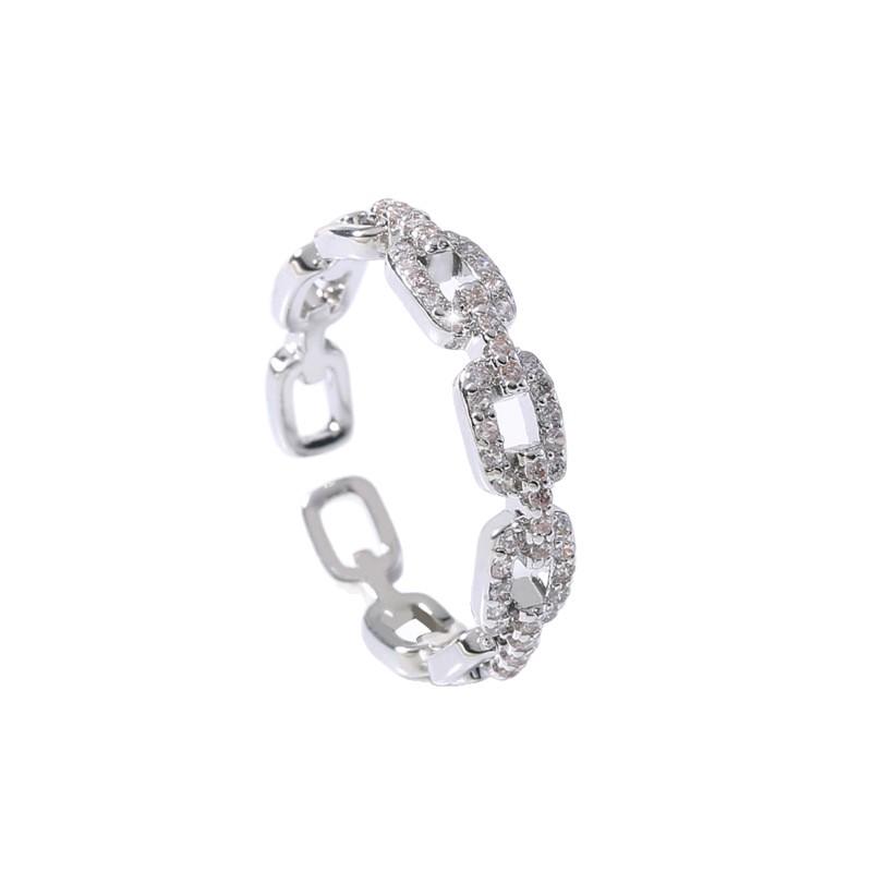 Korean Zircon Letter Buckle Ring: High-End, Trendy Luxury Jewelry for Women