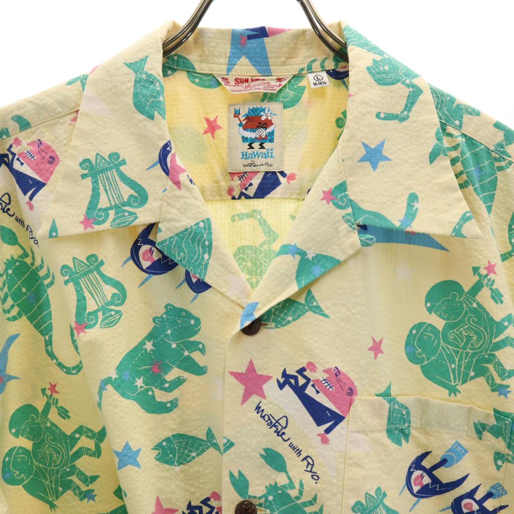 SUN SURF Designed by Ryohei Yanagihara, made in Japan Uncle Tris Short sleeve Seersucker Aloha shirt Men's Used