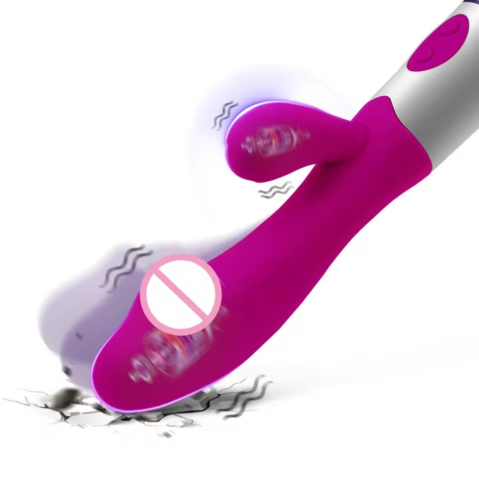 G Spot Vagina Massager AV Stick Clitoris Rechargeable Dildo Rabbit Vibrator Dual Vibration Sex Toys for Women Female Masturbator
