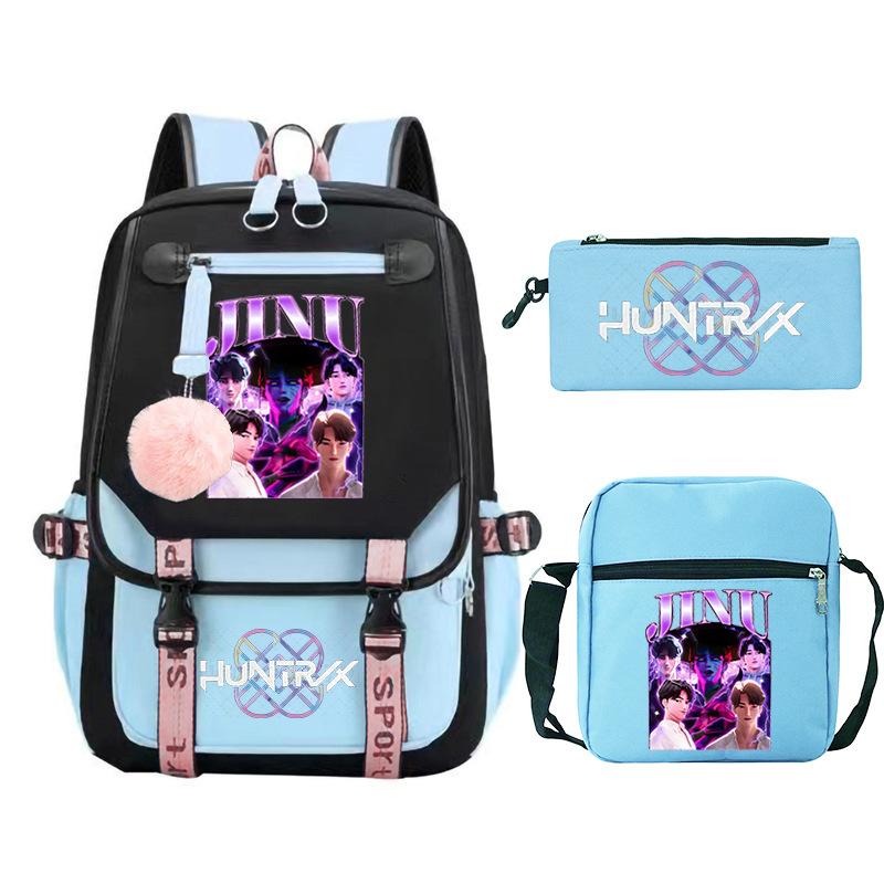 KPop Demon Hunters Fashion Student School Bag Shoulder Backpack Casual Pencil Bag