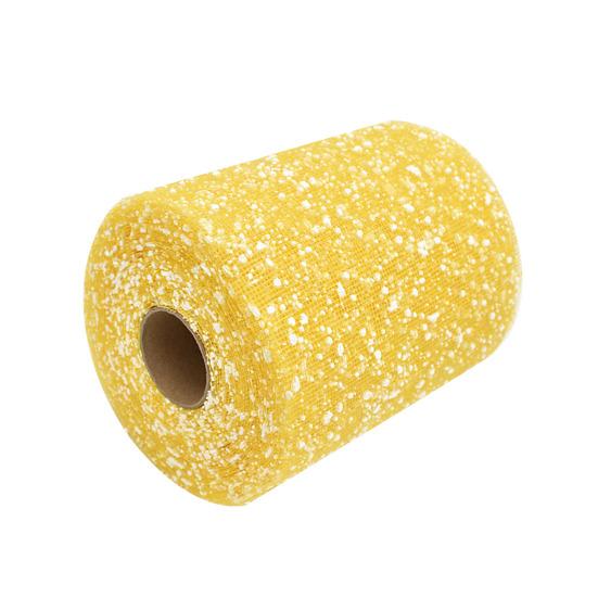 Glitter Tulle Fabric Roll 6 Inch 15 Yards Sparkling Spool Ribbon Sequin Netting for DIY Tutu Skirt Table Runner Wedding Stage Backdrop Gift Wrapping