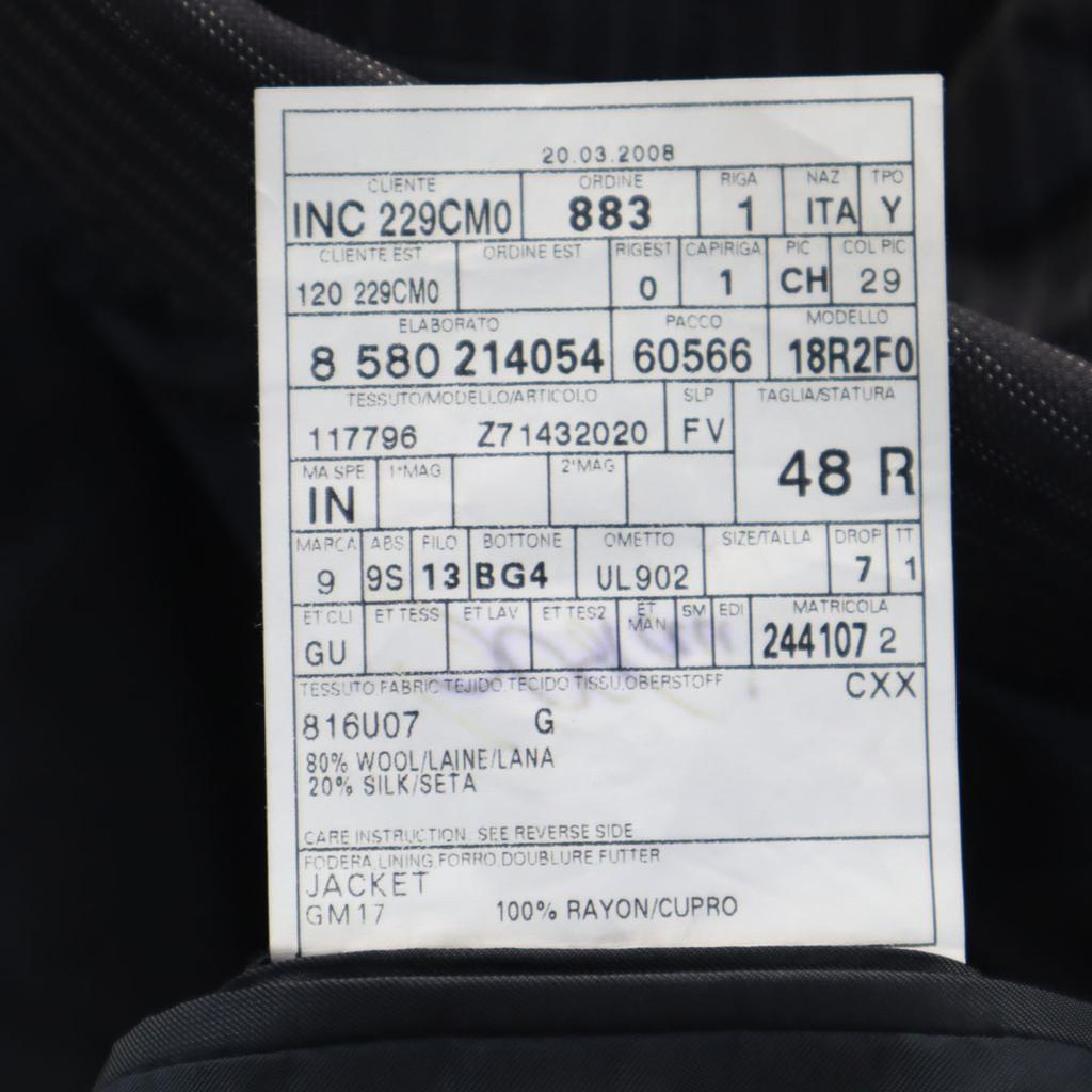 GUCCI Swiss made Striped Pattern tailored jacket 48 charcoal Men's Used