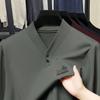 High End Brand Quality Men'S V-Neck T-Shirt Autumn Fashion Solid Color Print Long Sleeve Comfortable Casual Exquisite Menswear