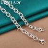 925 Sterling Silver Round Lock 18inch Pendant Necklace For Women Fashion Jewelry
