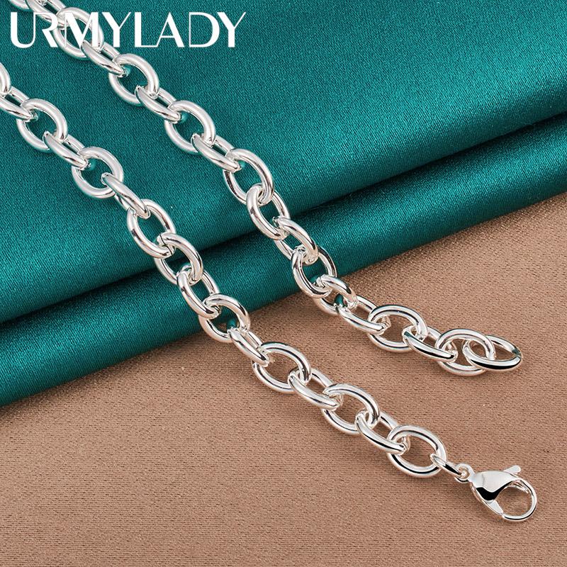 925 Sterling Silver Round Lock 18inch Pendant Necklace For Women Fashion Jewelry