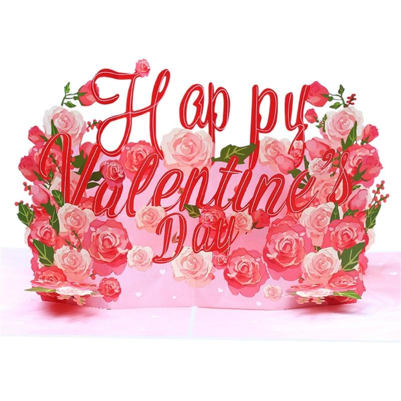 3D Valentines Day Card with Envelope 3D Valentines Card Folding Valentines Greeting Card for Husband Wife Friend