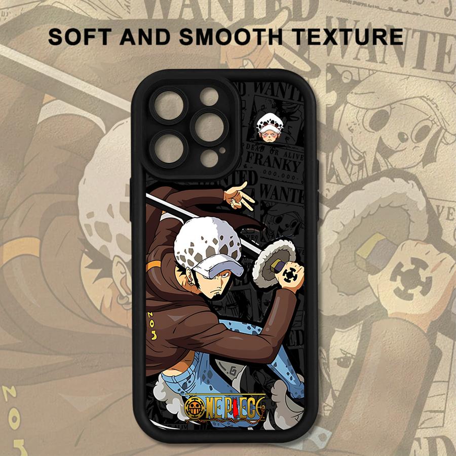 Soft Shell Case for iPhone XS Max 13 12 11 Pro Max XR 16e 17 Air 15 16 14 Plus One Piece Luffy Trafalgar D Water Law