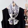 Romantic French cashew nut mulberry silk silk scarf silk thin strip silk scarf double layer scarf ribbon streamer scarf