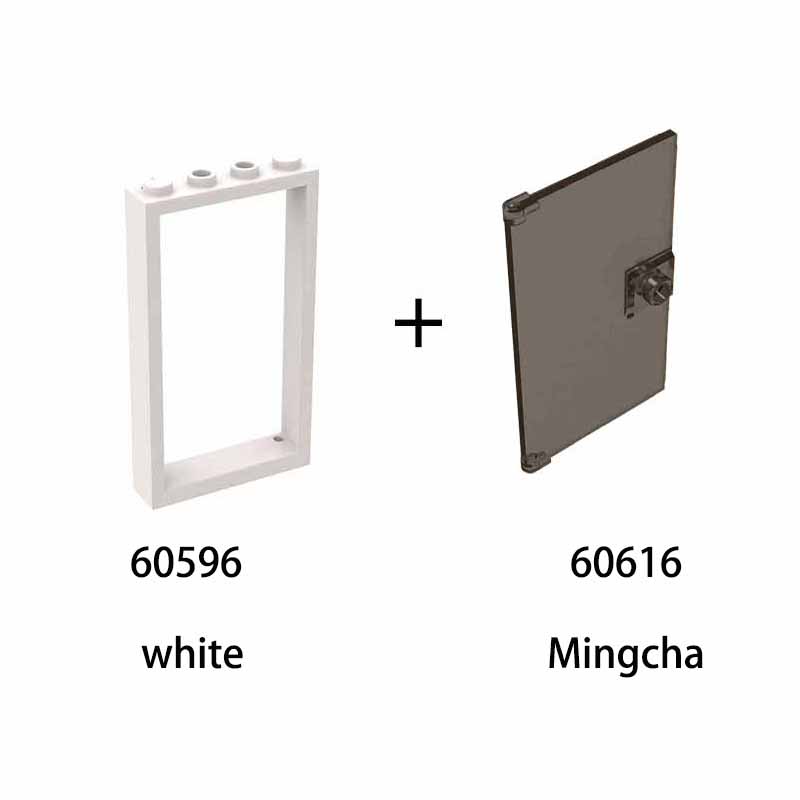 10pcs1x4x6 Door Frame Smart Window Compatible with 60596 60616 MOC Parts, Building Block Model Accessories, Children's Toys