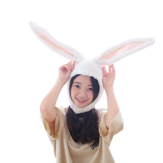 Cute Girls Plush Rabbit Bunny Ears Hat Earflap Cap Head Warmer