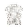 2026 Womens Street Fashion Polka Dot Pocket Cotton Short Sleeve Shirt