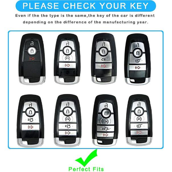 For Ford Key Fob Cover With Keychain,Key Fob Cover Case Shell For Ford Explorer Fusion Escape Edge Expedition F150 F250 F350 F450 F550 Maverick