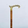 91.44 Cm Victorian Engraved Royal Walking Stick, Brass Flower Head with Wooden Engraved Walking Cane, Gifts For Him, Christmas Gift