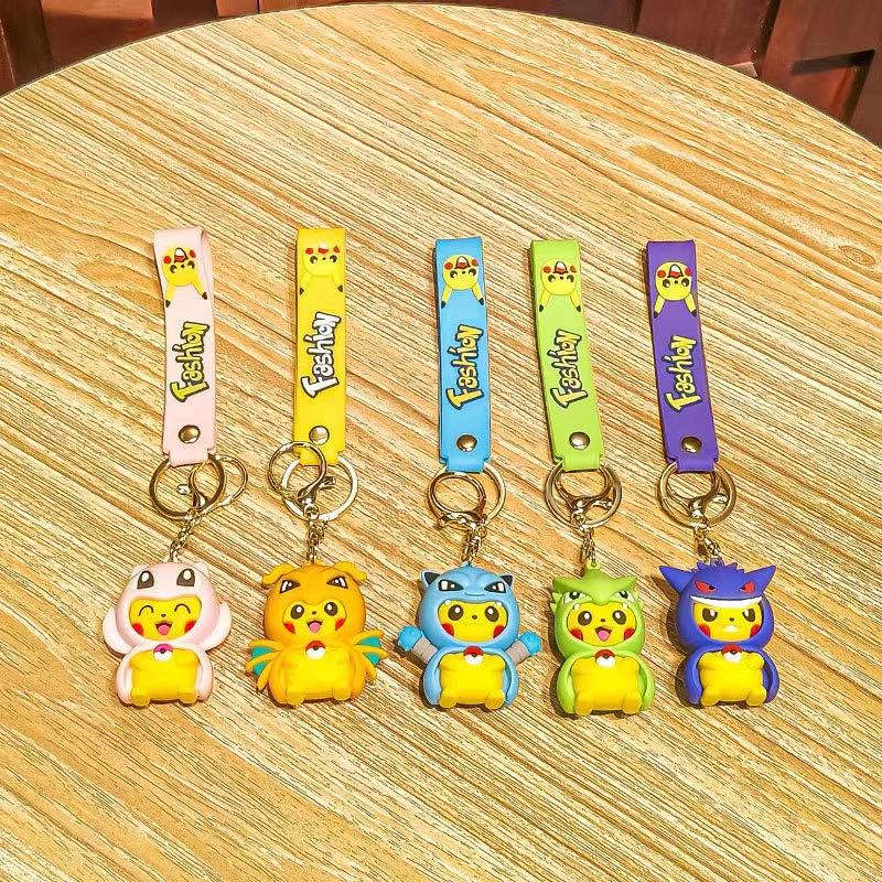 Creative Drag Pikachu Cartoon Keychain Pendant Cute Doll Bag Pendant Gift Toy