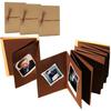 Copeflap Handmade Albums, Set of 3, Accordion Style, Birthday Album, Handmade Scrapbook with Mount (Dark Brown, Set of 3)
