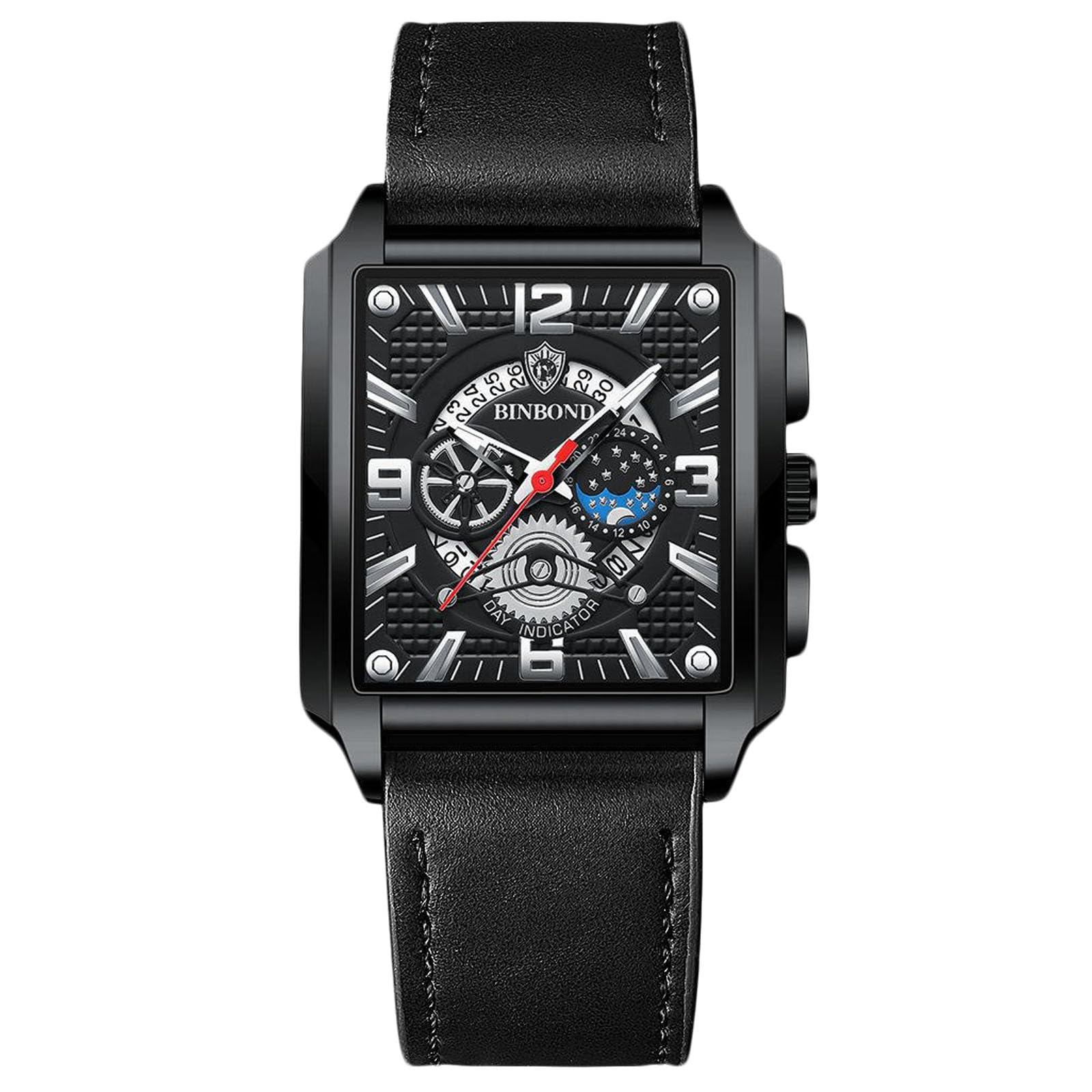 

RORIOS Men s Square Watch with Metal Strap, Classic Business Watch with Date Display, Quartz Movement, Water Resistant, Luminous, Lightweight,