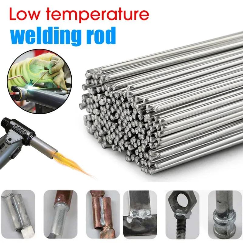 100/20/10pcs Low Temperature Easy Melt Welding Rods Stainless Steel Solder Rod Cored Wire Rod Weld Bar Aluminum Repairing Agent Kit