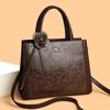Elegant Faux Leather Tote Bag with Flower Decoration and Adjustable Shoulder Strap