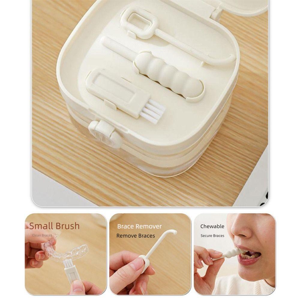 Portable Denture Soaking Cleaning Box Universal Cleaning Tooth Storage Case  Dentistry Supplies
