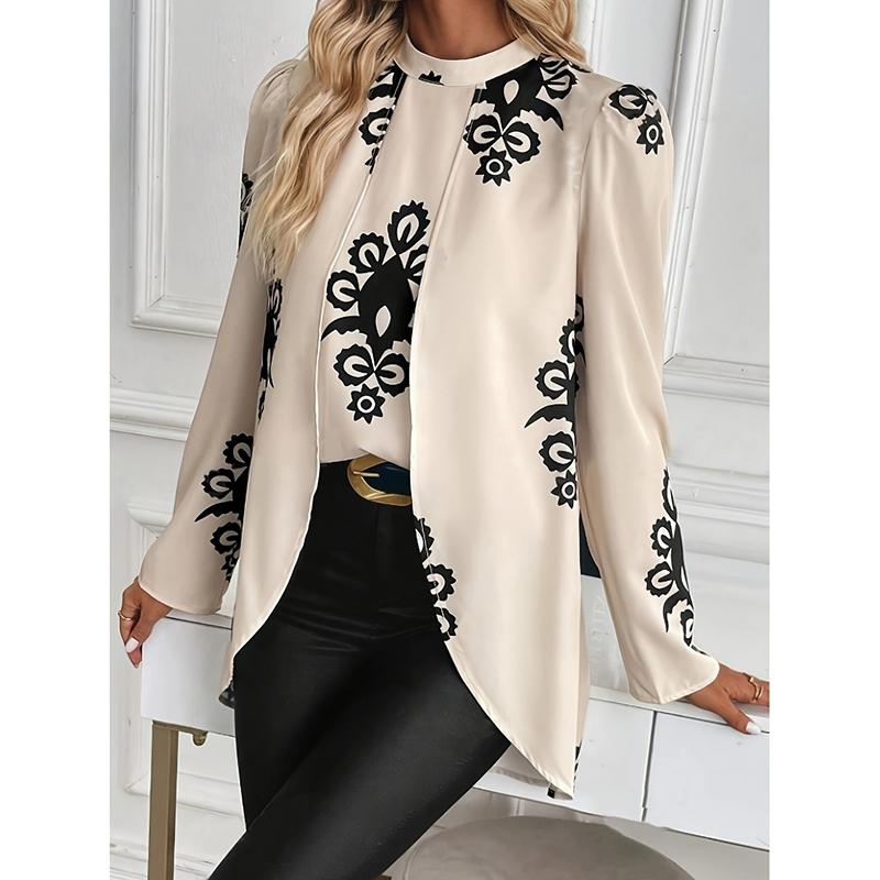 

Модные повседневные свободные рубашки с длинным рукавом для женщин, новые весенние элегантные принты, винтажные женские блузки, топы с круглым вырезом, простые однотонные тонкие женские рубашки 25795 M абрикосовый