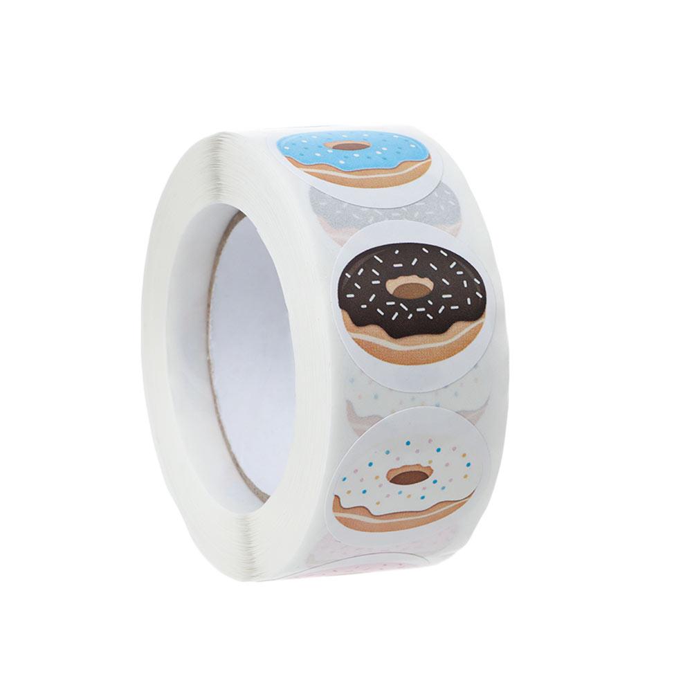for Cake Bread Package DIY Craft Donut Stickers Gift Box Packing Roll Sticker Seal Labels