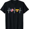 USA Uganda Shirt Heartbeat America Ugandan Flag Heart T-Shirt