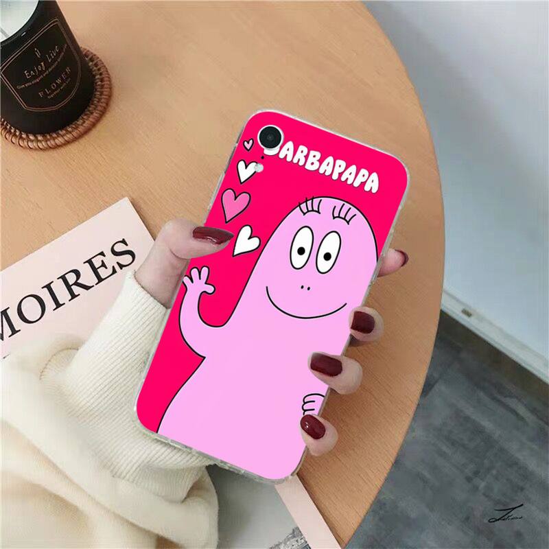 Yinuoda Cartoon Barbapapa Phone Case for iPhone 8 7 6 6S Plus X SE 2020 XR XS 14 11 12 13 Mini Pro Max Mobile Case