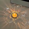 Elegant Glass Flower shaped Candle Holder Tabletop Decor Handmade Floral Decor Elegant Glass Candle Holder Decor Holiday Gift