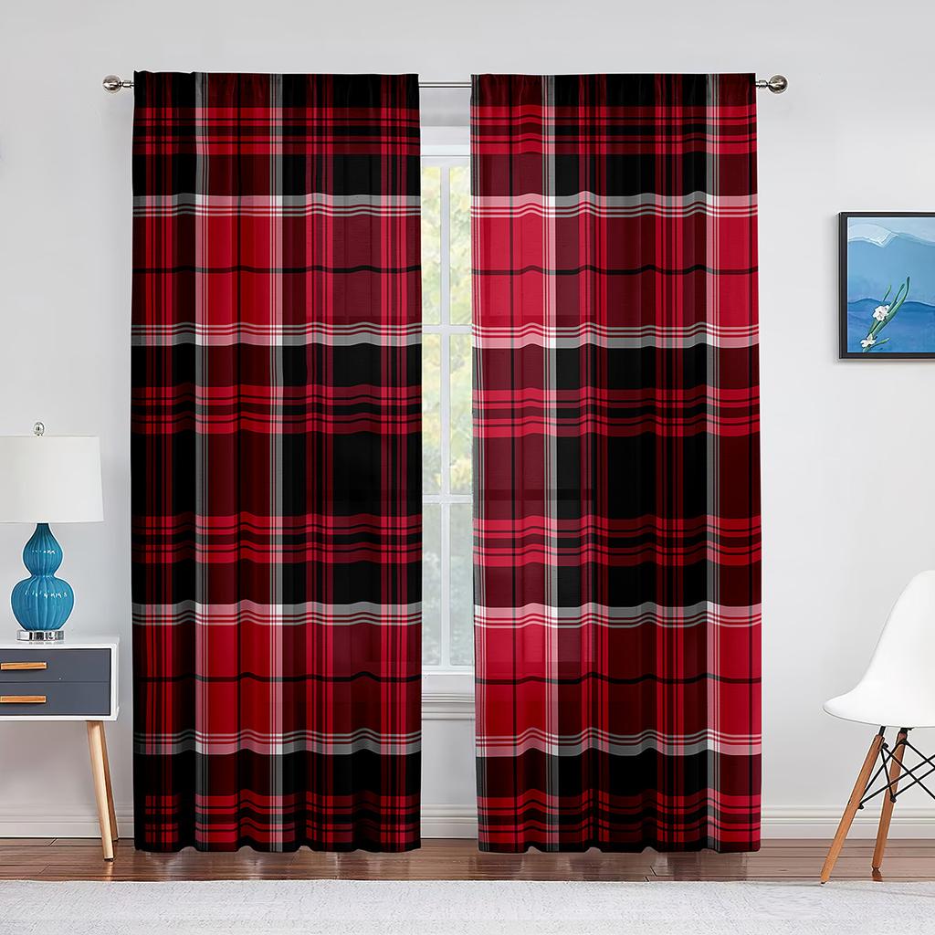 Perdele pentru fereastră din tul cu dungi, retro, negru, galben, în carouri, pentru camera de zi, draperii de bucătărie, șifon, perdea transparentă pentru dormitor