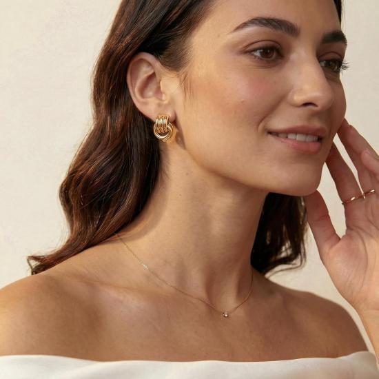 NIXMAX Chunky Gold Knot Earrings for Women Trendy Statement Dangle Earrings | 14K Gold Silver Plated, Fashion Drop Earrings, Hypoallergenic