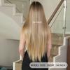Women’s Extra Long Straight Blonde Wig Middle Part Nordic Ombre Color European and American Style Synthetic Full Wig